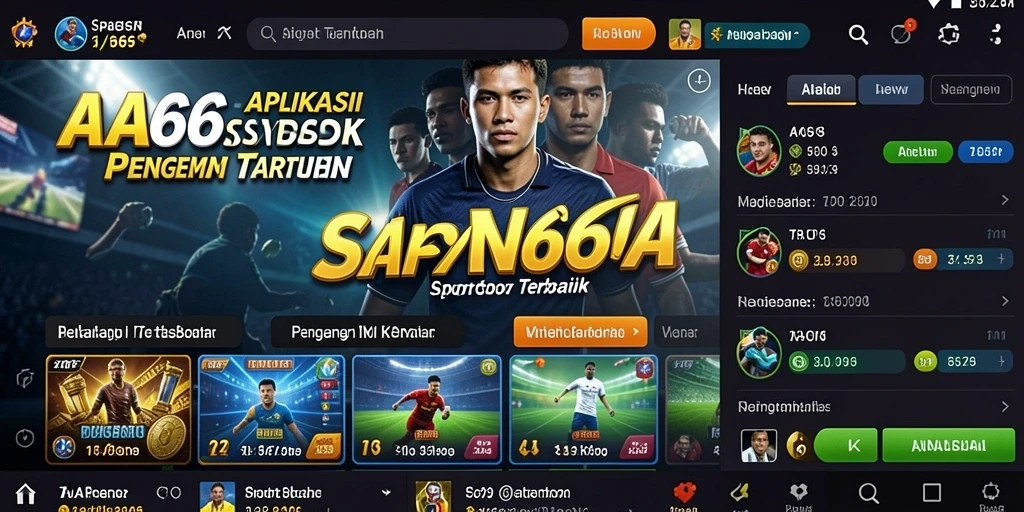 Screenshot AA666 menunjukkan fitur taruhan olahraga yang menarik.