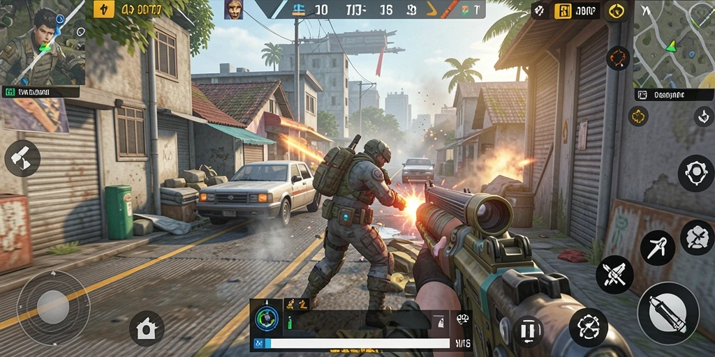 Tangkapan layar yang menunjukkan aksi seru di gameplay API77.
