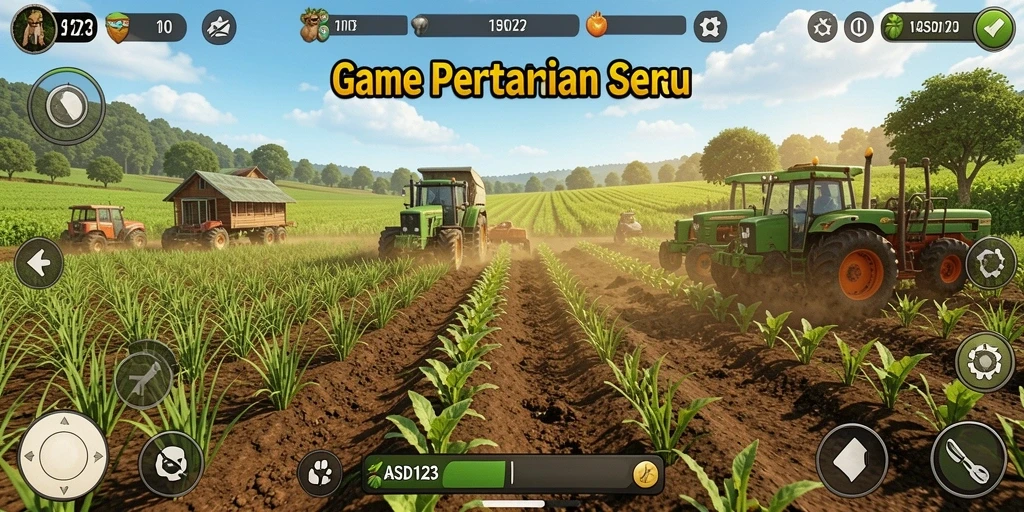 Gameplay seru di dunia pertanian yang menawan.