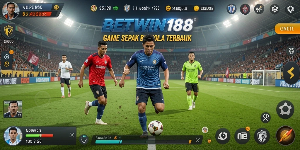 Tangkapan layar menampilkan pengalaman bermain sepak bola yang menarik.