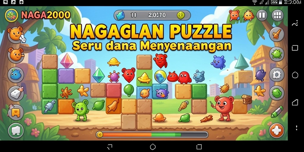 Screenshot NAGA2000 yang menampilkan gameplay Puzzle yang menarik.
