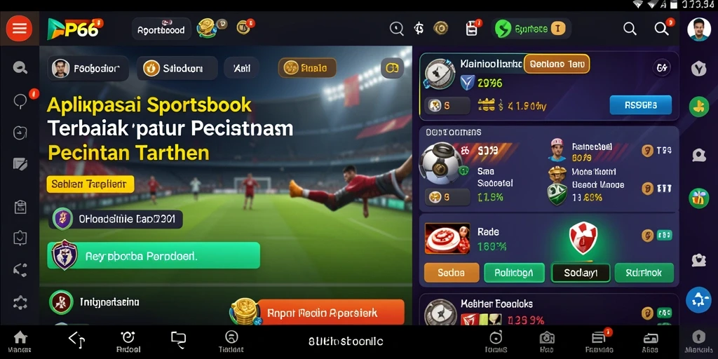 Tampilan utama gameplay taruhan olahraga di RP66 yang menarik.