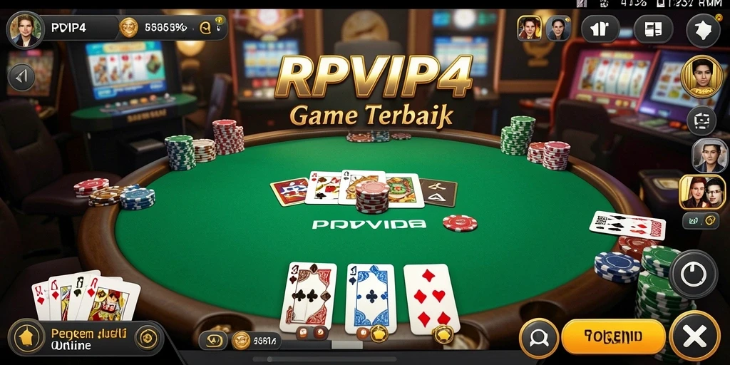 Tampilan menarik dari gameplay Poker RPVIP4 yang mendebarkan.