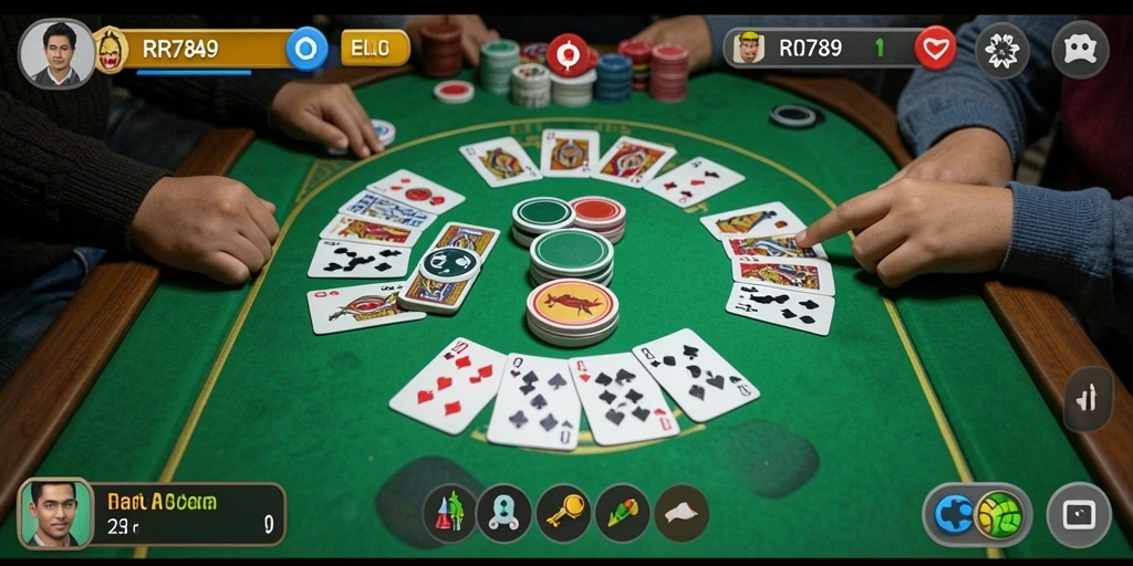 Tangkapan layar gameplay Gaple RR789 yang menarik dan seru.