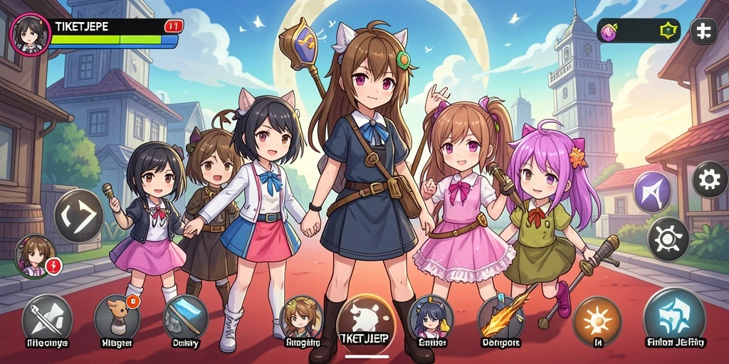 Gameplay seru TIKETJEPE dengan karakter Anime yang menarik.