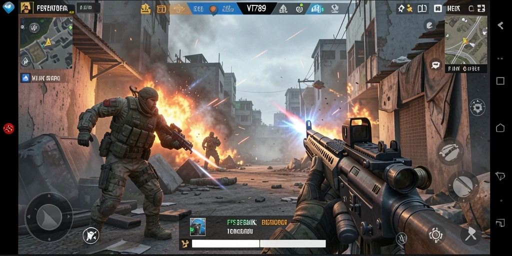 Gambaran gameplay VT789 dengan grafis FPS yang memukau.